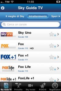 Programmi e canali Sky su iphone, ipad, Android
